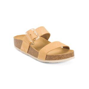 PLAKTON Peach Made In Spain Suede Rock Flex Comfort Footbed Sandals